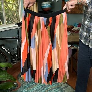 Multi-colored pleated skirt